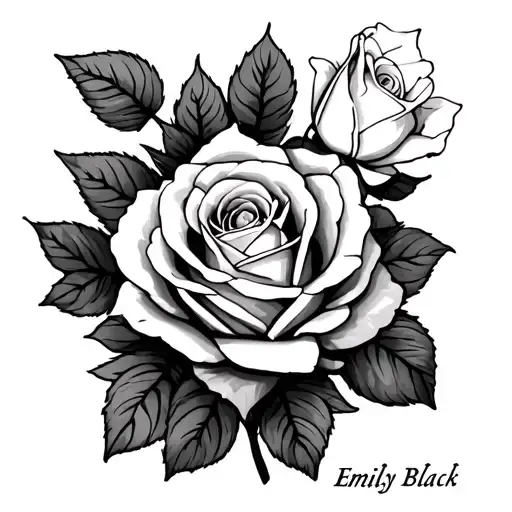 Rosas And A Tattoo With The Name Emily
