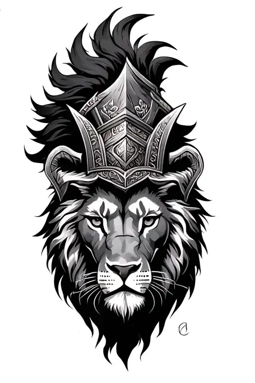 Warrior Soldier And Lion