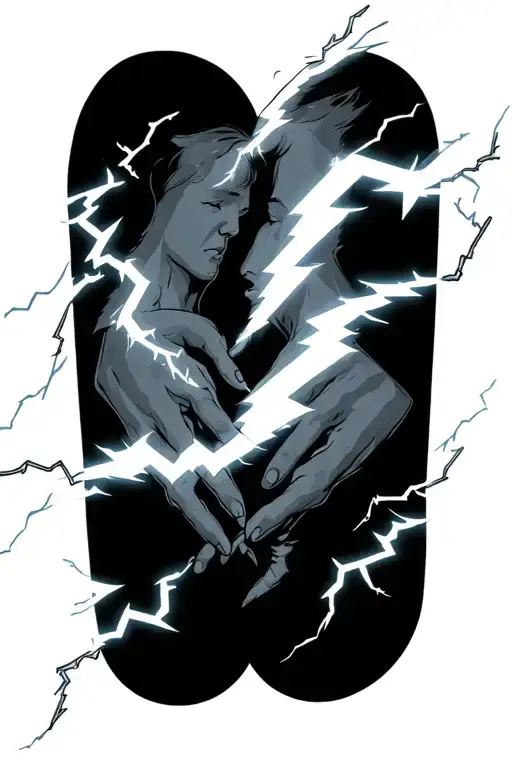 Lightning With Symbols Representing Friendship