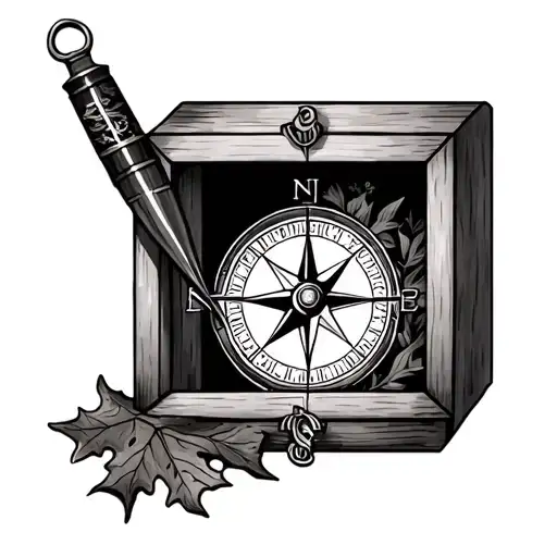 Compass And Winter Oak