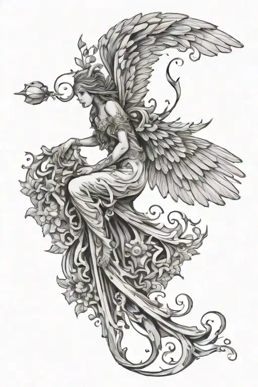 Seraphim Tattoo But With Insect Wings