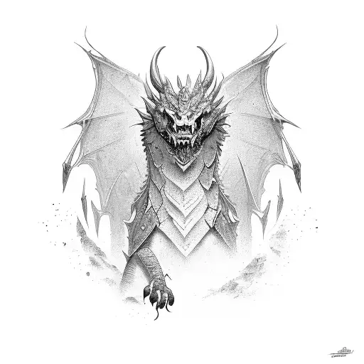 Dragon With Girl Warrior