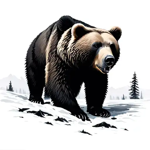 Grizzly Bear Mandala Geometric