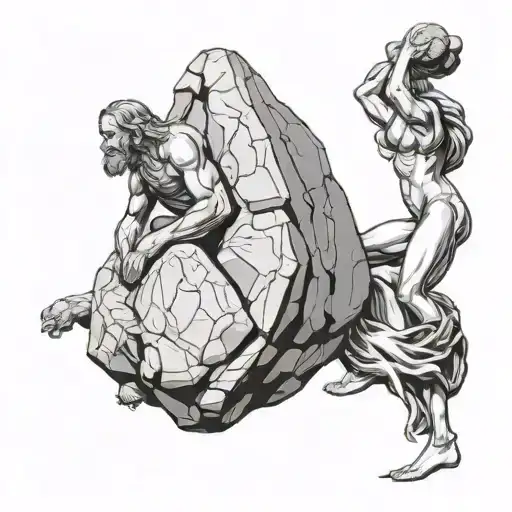 Sissyphus Pushing The Boulder