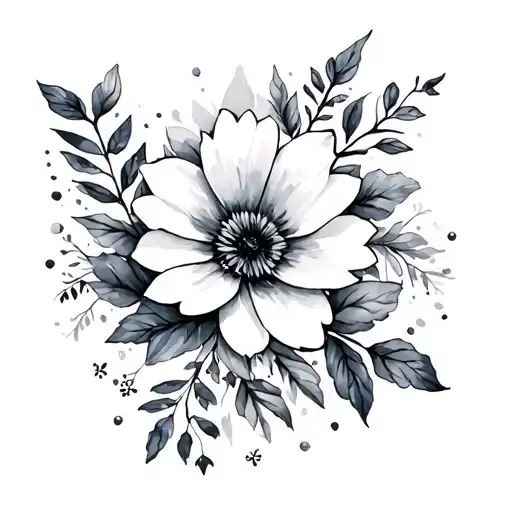 Flowers Water Color Tattoo Best Friend