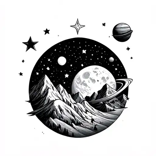 Mountains Stars Moons Planets Good Vibes