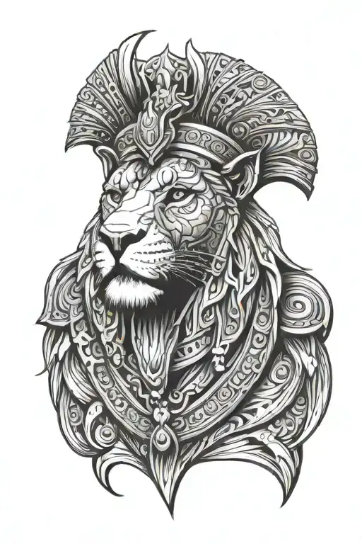 Lion Head As A Pharaoh