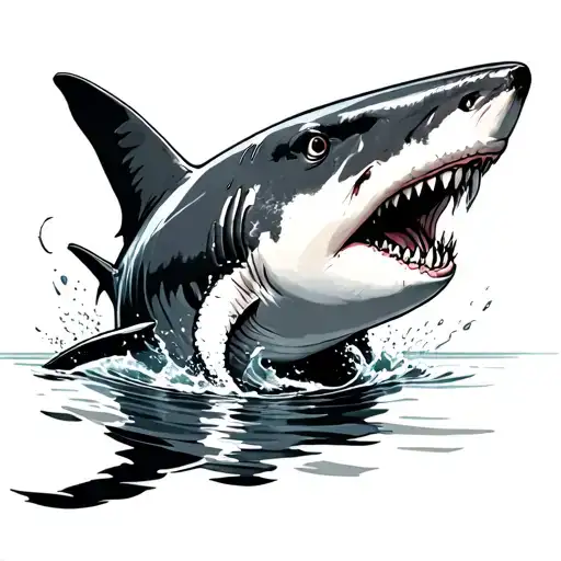 Simple Shark Swimming Upstream