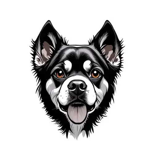 Dog Head Eye Star Paw