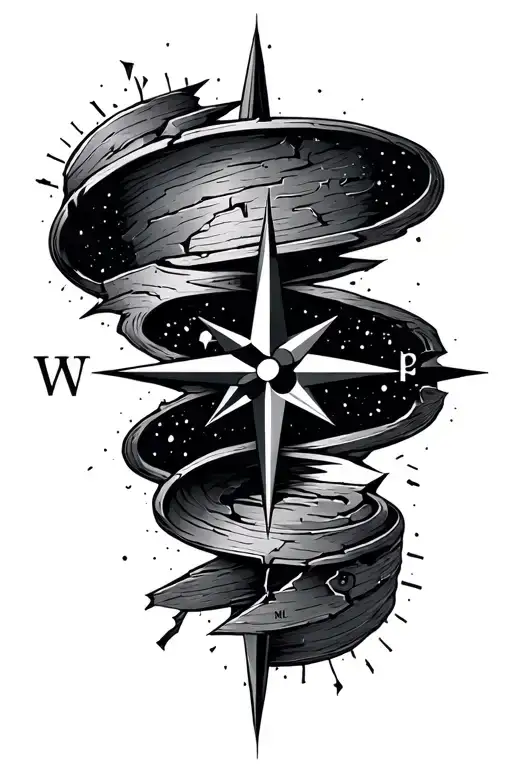 Broken Compass Point North Star