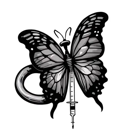 Medical Symbol Made With Butterfly Syringes An Ets Tube Needle And A Tourniquet