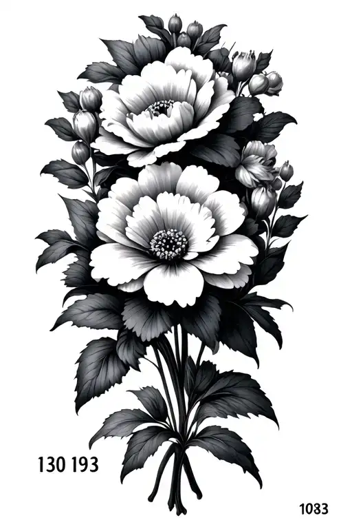 Flowers Blooming With Date 1 30 1983 In Roman Numerals