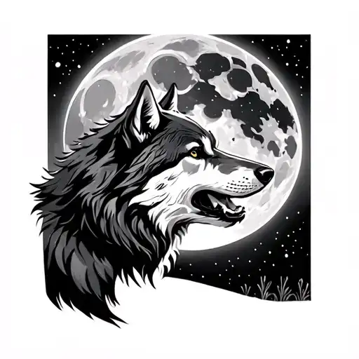 Wolf Howling To The Moon