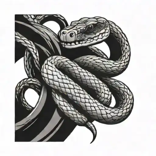 Snake Wrapped Around Stake