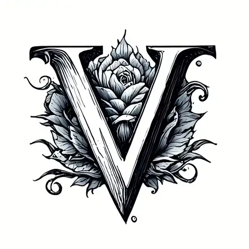 Letter V Stamp