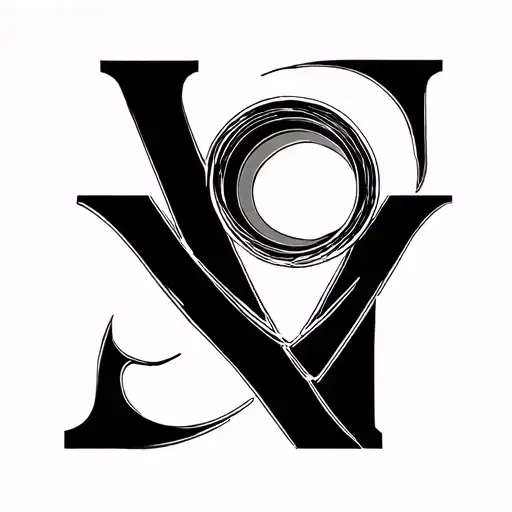 Letter V Stamp Circle