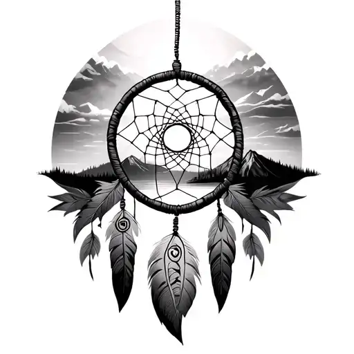 Montana Landscape Dream Catcher Entangled In A Beautiful