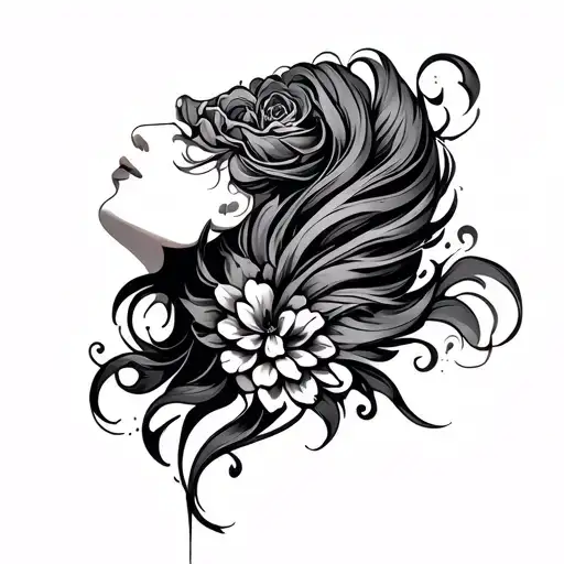 Tattoo In The Whole Neck Flowing Upwards