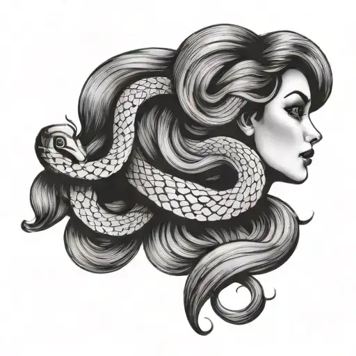 Beautiful Woman Snake Hair