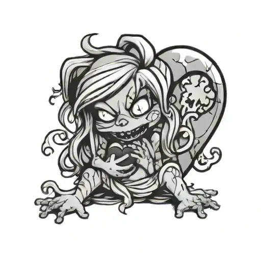 Zombie Smurfette Biting Heart
