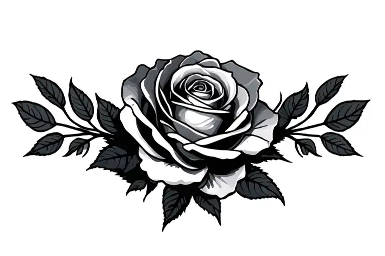Skeleton Neck Tattoo Rose
