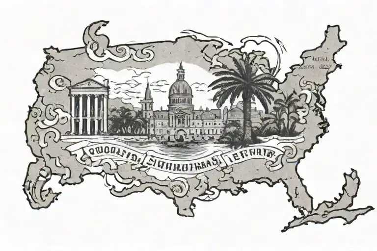 Honduras And Louisiana State Map