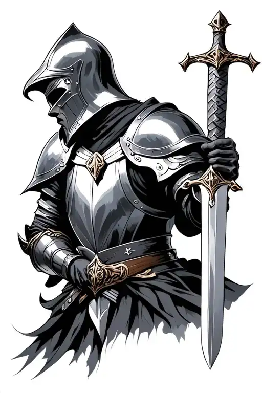Templer Knight Holding A Sword