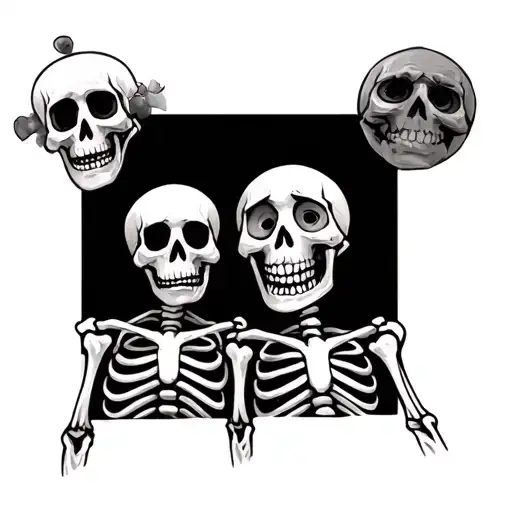 Skeleton Drama Happy And Sad Faces