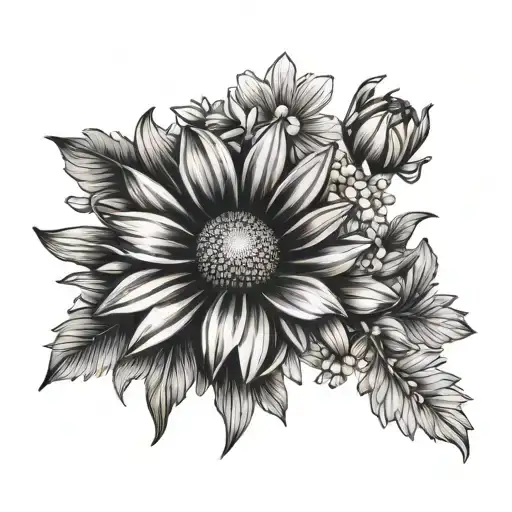 Aster Flower And Daisy Flower Bouquet