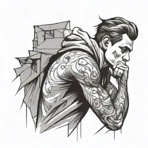 Sketch Tatoo Overthinker Man Very Simple Sketch