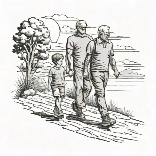 Father Son Walking