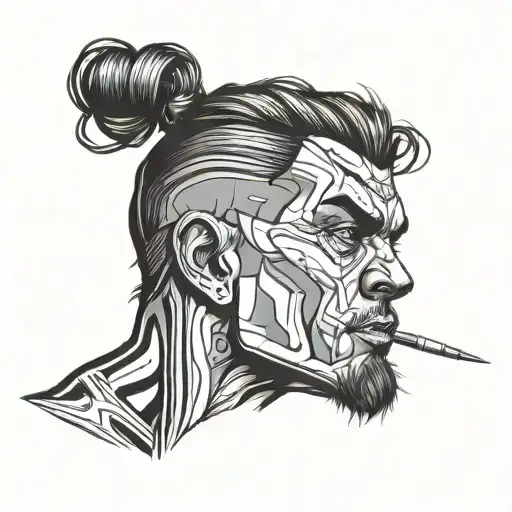 Sketch Tatoo Overthinker Man Very Simple Drawing Just A Few Lines