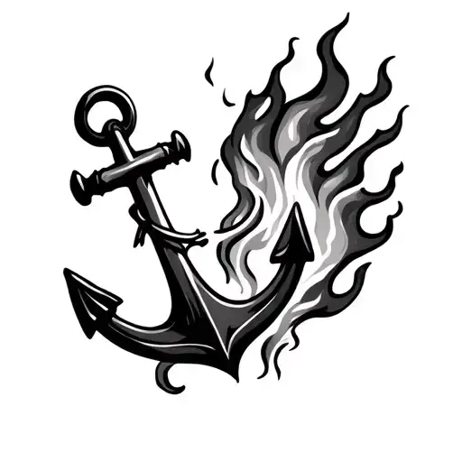 Burning Anchor With Flames