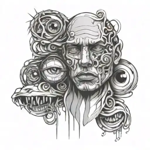 A Man Face Made Of Eyeballs