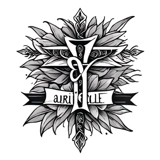 Aubri And Nicole Names With A Cross