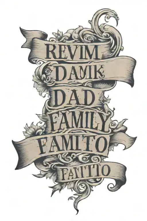 A Text Mum Dad Kevin Caitlin Written Inside With A Quote That Talks About Family Next To The Words