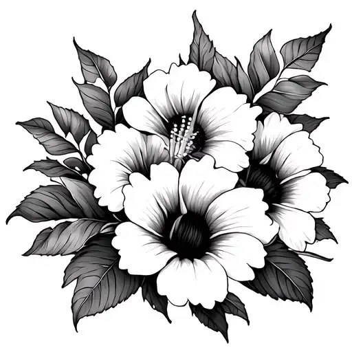 Hibiscus And Sunflowers