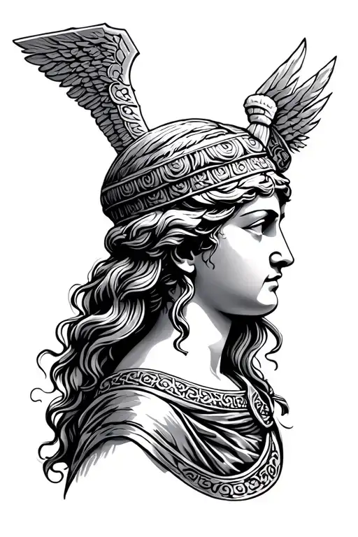 Athena Greek Mythology Head Side