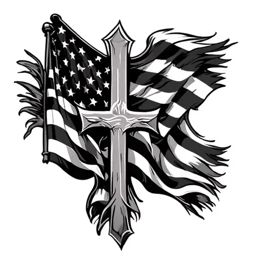 American Flag Cross