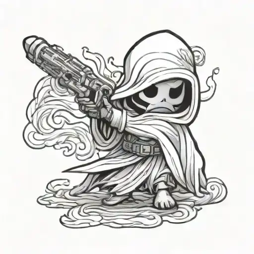 Cute Ghost Hold Lightsaber