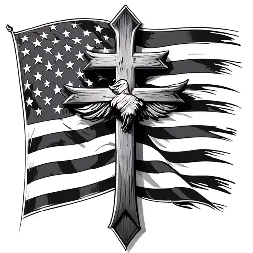 American Flag Cross