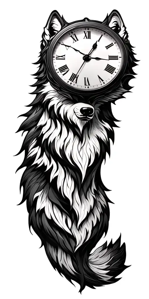 Forest Wolf Clock