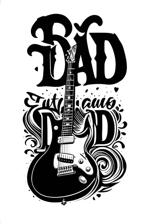 Guitar With Lettering Dad