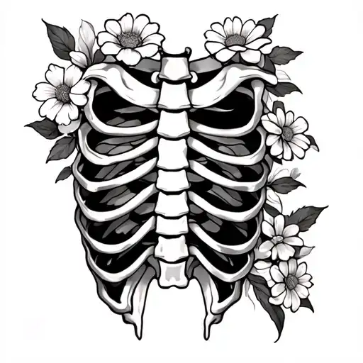 Flowers Coming Out Of The Rib Cage