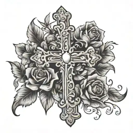 Cross With Flowers