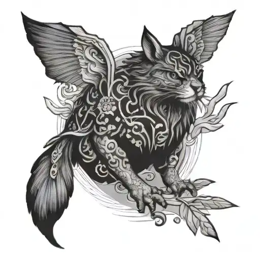 Tradicional Japonese Black Grey Tattoo Simplistic 10X10