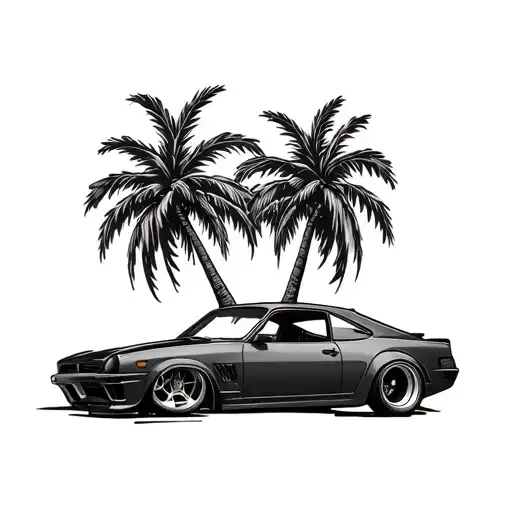 Car Turbo Car Nos Palm Trees