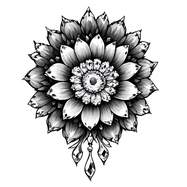 Flower Mandala With Crystals