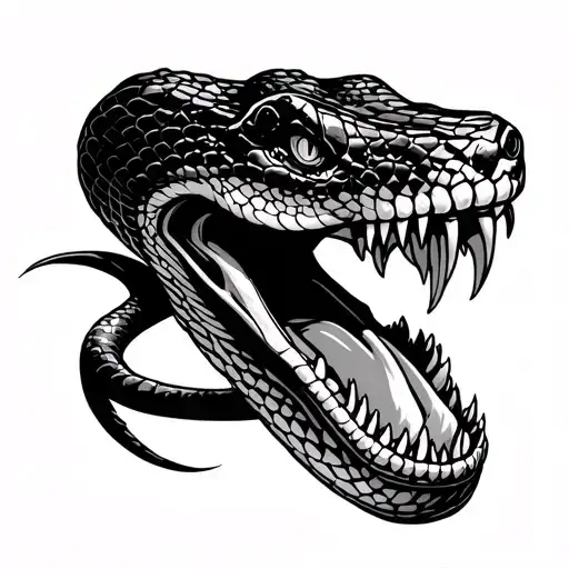 Snake Head With Open Mouth With Arizona Theme In The Mouth