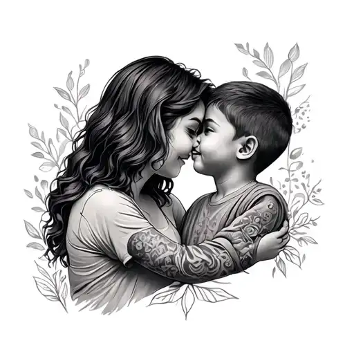 Mom Tattoo For 2 Sons